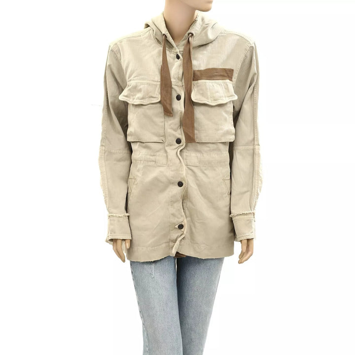 Free People Trapeze Military Jacket Top