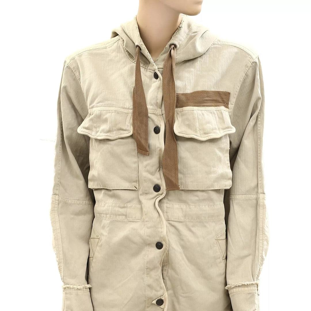 Free People Trapeze Military Jacket Top