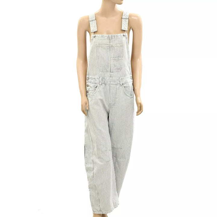 Free People We The Free Good Luck Striped Overalls Jumpsuit