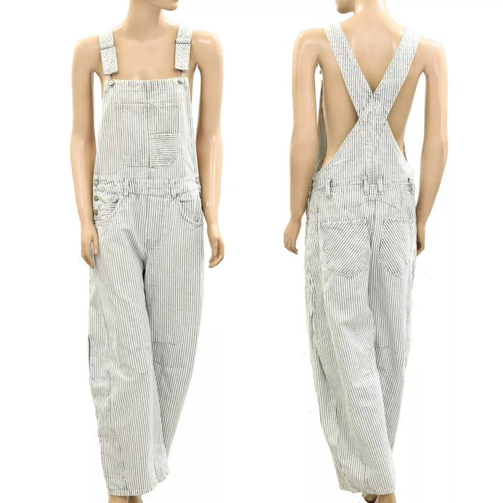 Free People We The Free Good Luck Striped Overalls Jumpsuit