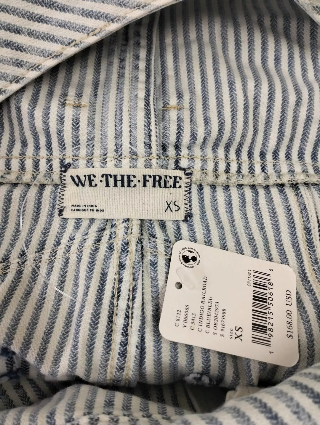 Free People We The Free Good Luck Striped Overalls Jumpsuit