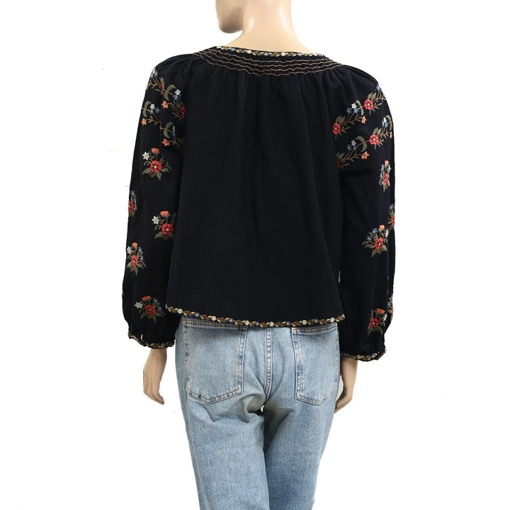 The Great. Passage Moonflower Embroidered Blouse Top