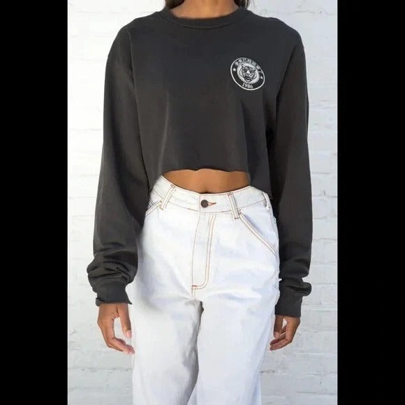 Barndy Melville Presley The Tiger Is Back 1986 Cropped Sweatshirt Top