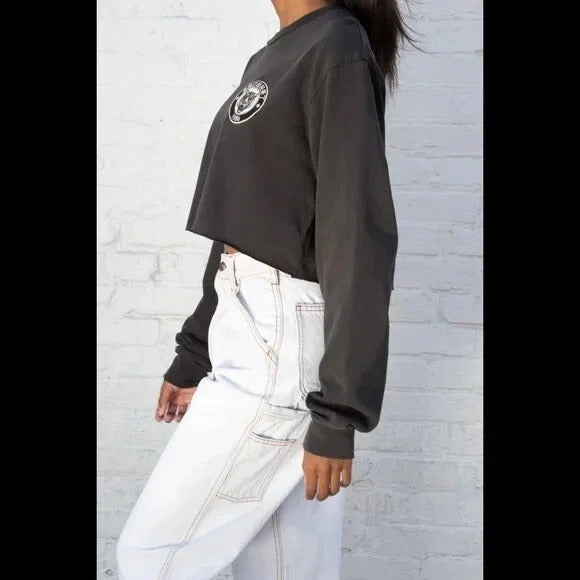 Barndy Melville Presley The Tiger Is Back 1986 Cropped Sweatshirt Top