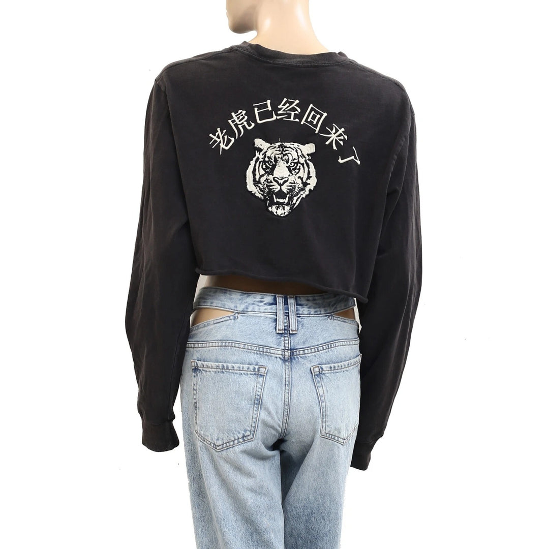 Barndy Melville Presley The Tiger Is Back 1986 Cropped Sweatshirt Top