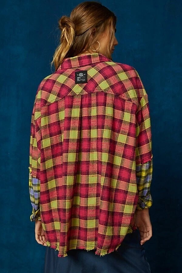 BDG Urban Outfitters One Way Or Another Plaid Flannel Buttondown Top
