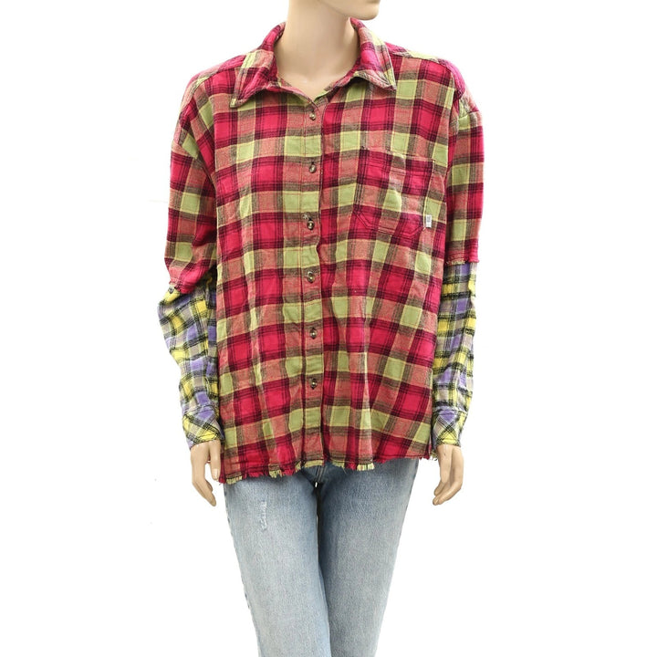 BDG Urban Outfitters One Way Or Another Plaid Flannel Buttondown Top