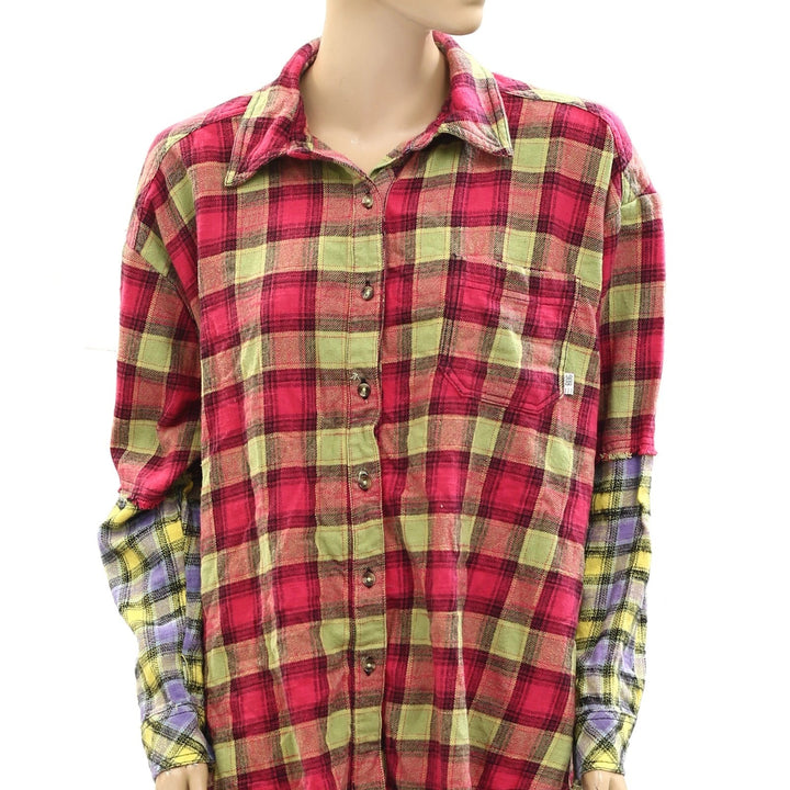BDG Urban Outfitters One Way Or Another Plaid Flannel Buttondown Top