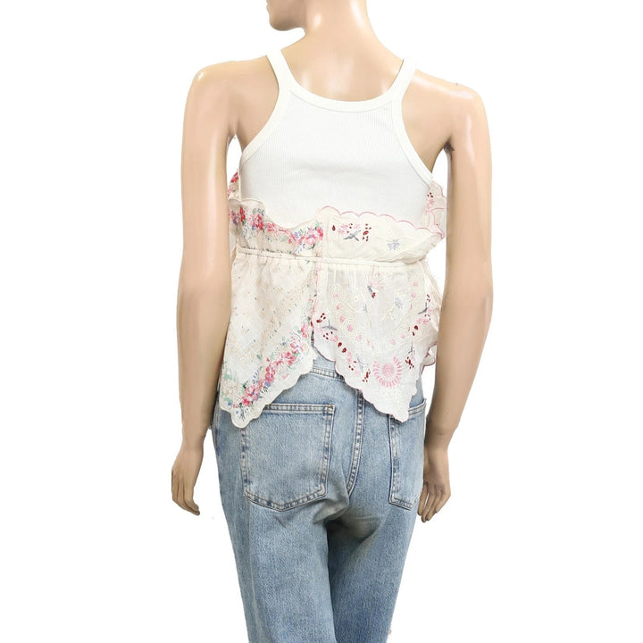 By Anthropologie Pieced Scarf Tank Blouse Top