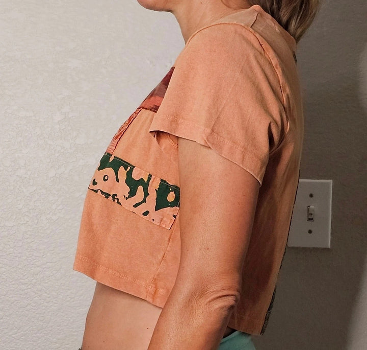 Urban Outfitters Peach Cropped Blouse Tee Top