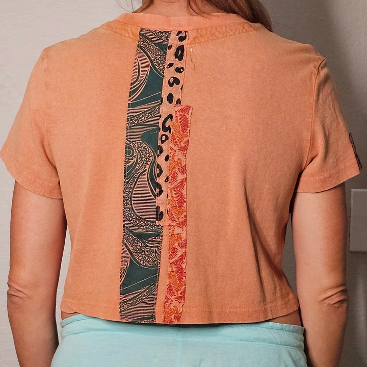 Urban Outfitters Peach Cropped Blouse Tee Top