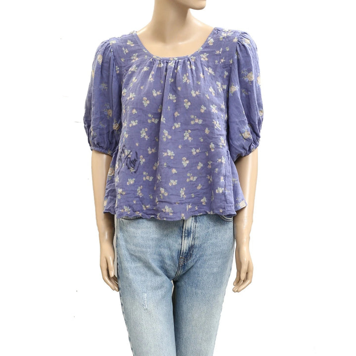 Free People Chloe Printed Blouse Top