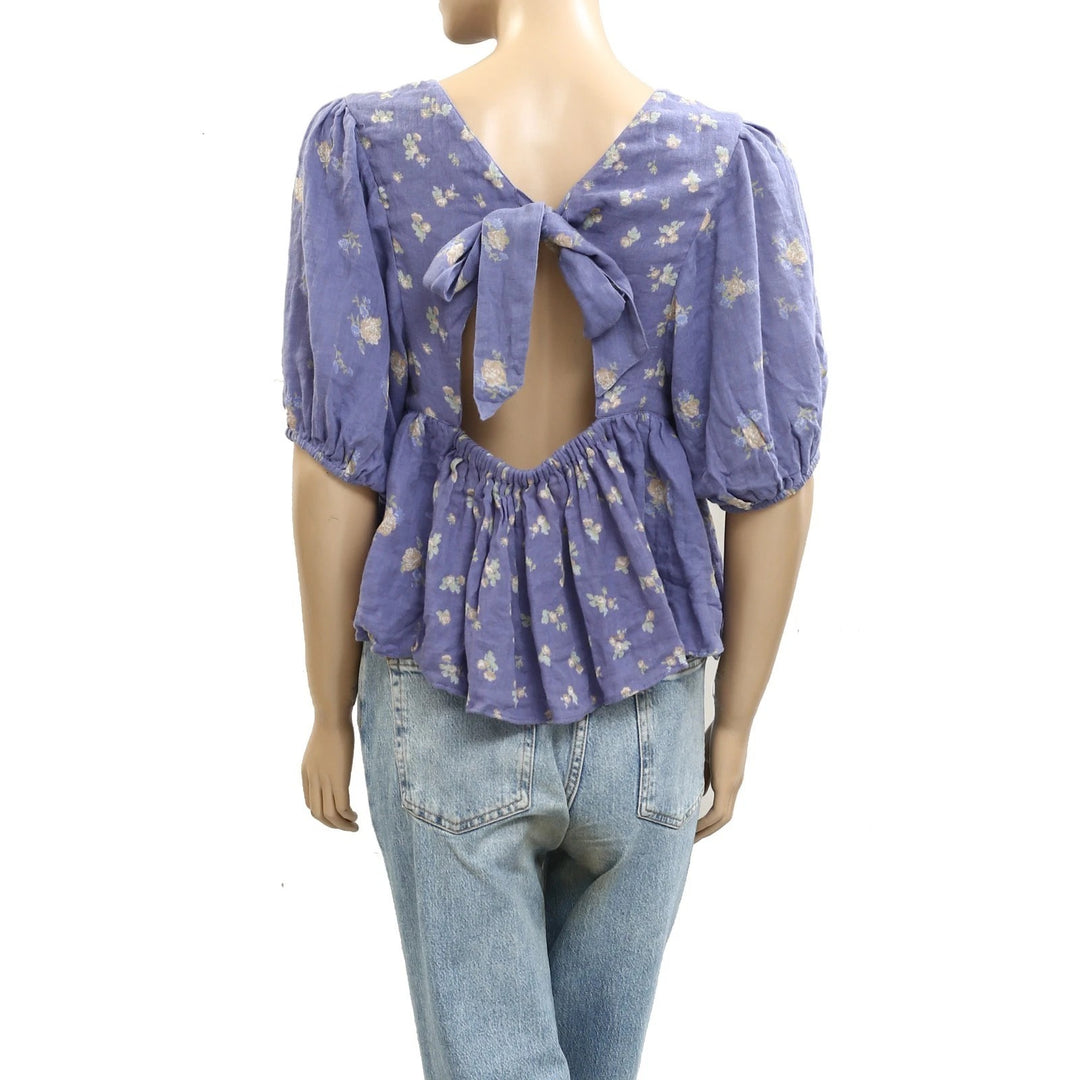 Free People Chloe Printed Blouse Top