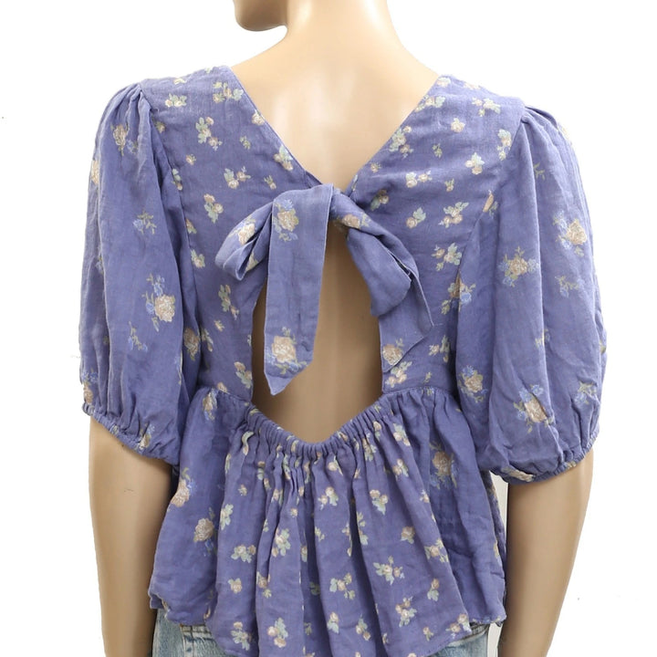 Free People Chloe Printed Blouse Top