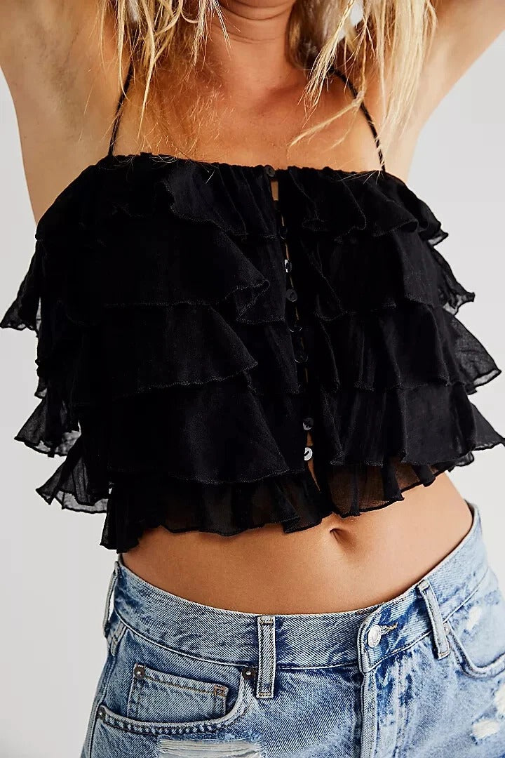 Free People FP One Fauna Tank Cropped Blouse Top
