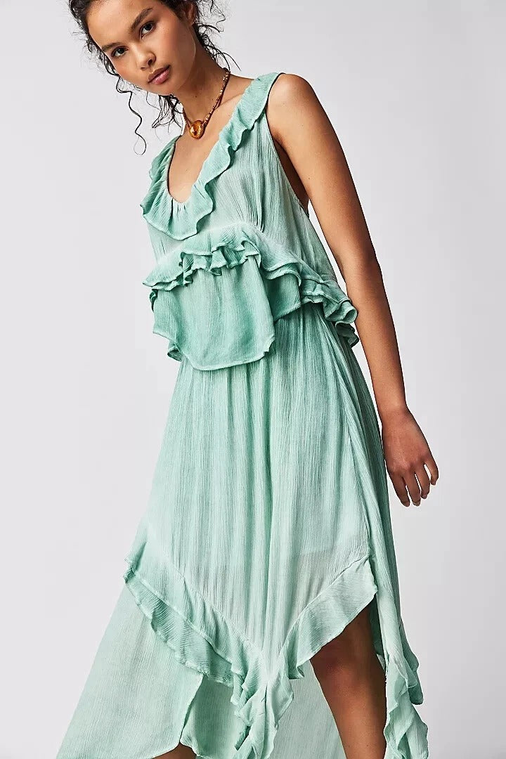 Free People If Only Ruffle Blouse Top