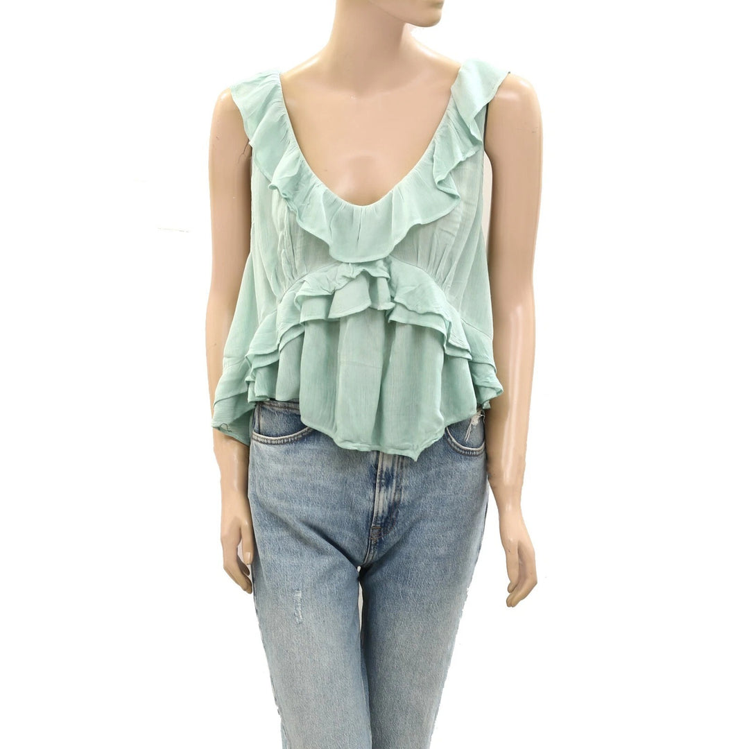 Free People If Only Ruffle Blouse Top