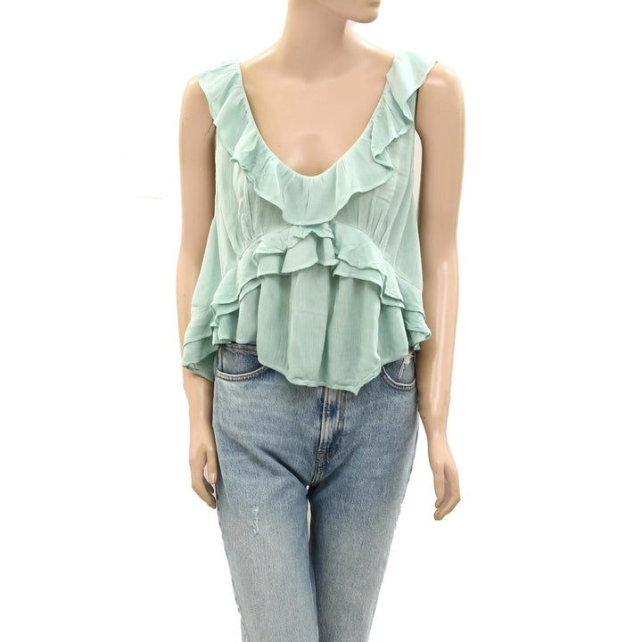 Free People If Only Ruffle Blouse Top