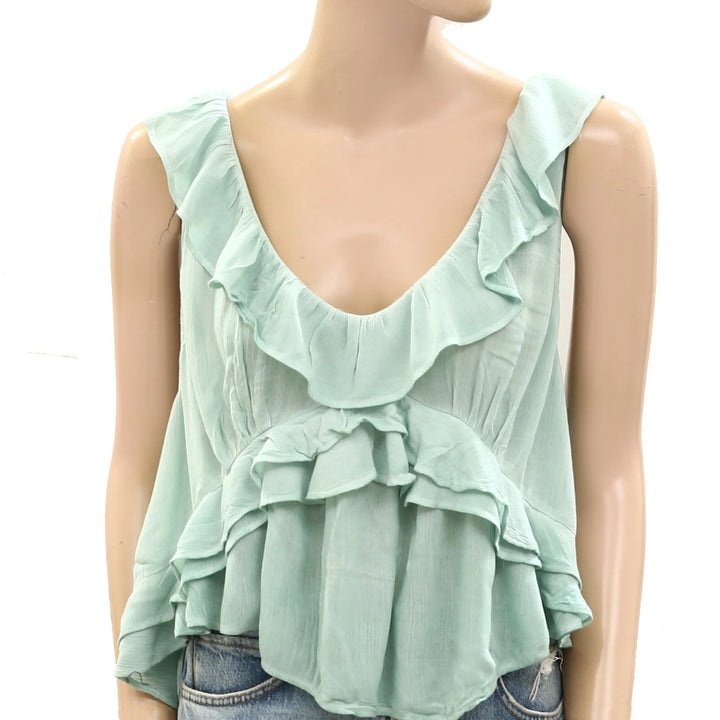 Free People If Only Ruffle Blouse Top