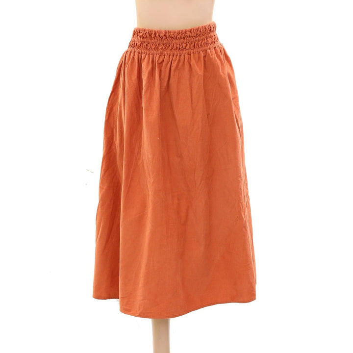 Love The Label Anthropologie Solid Midi Skirt