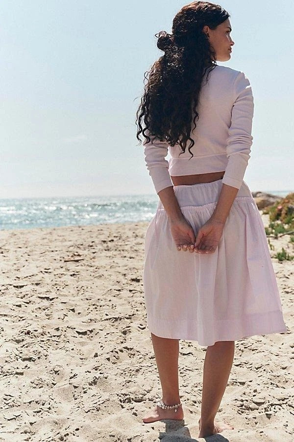 Free People Free-Est Effortless Temptation Midi Skirt