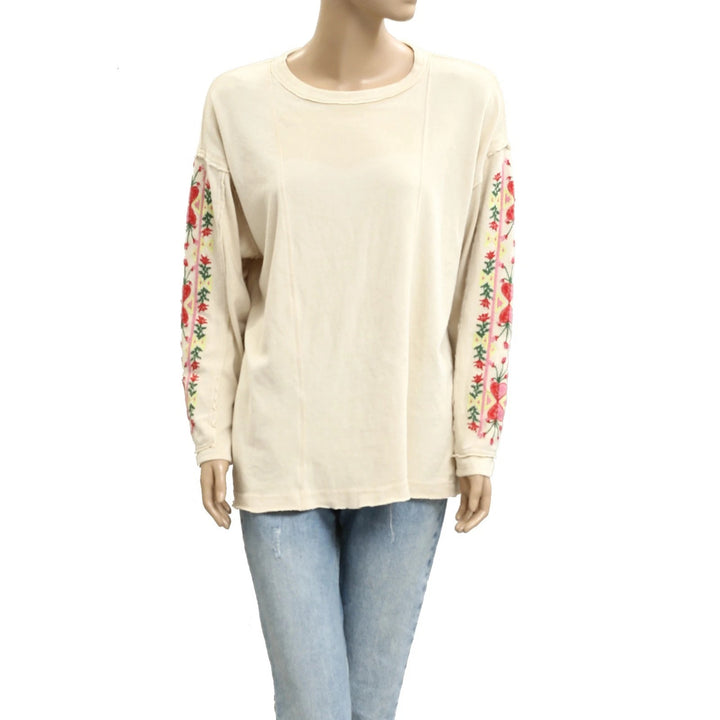 Free People We The Free Embroidered Tee Tunic Top