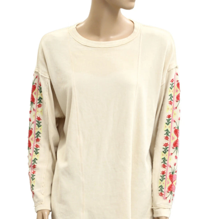 Free People We The Free Embroidered Tee Tunic Top