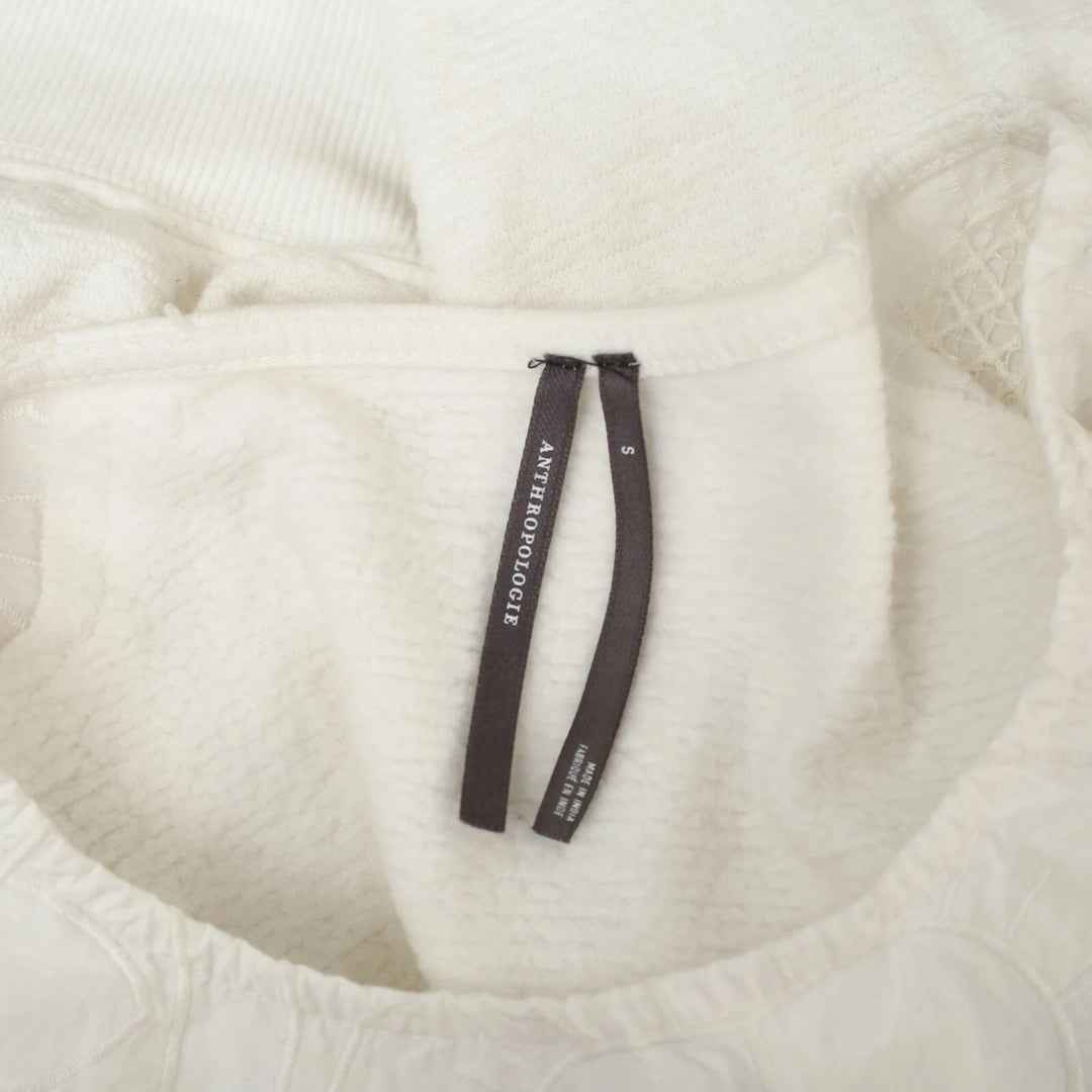 Anthropologie Embroidered Puff Sleeve Blouse Top