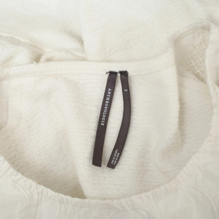 Anthropologie Embroidered Puff Sleeve Blouse Top