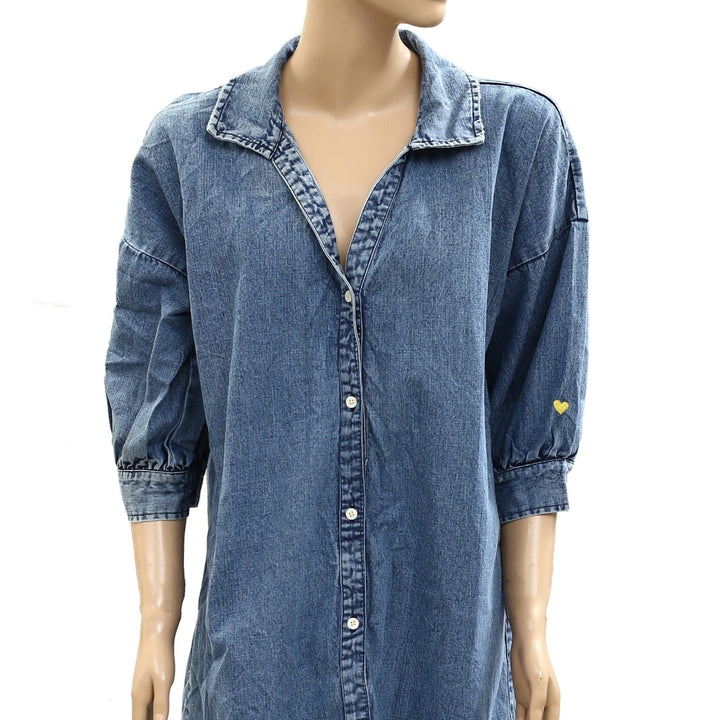 Kerri Rosenthal Gigi Denim Shirt Mini Dress