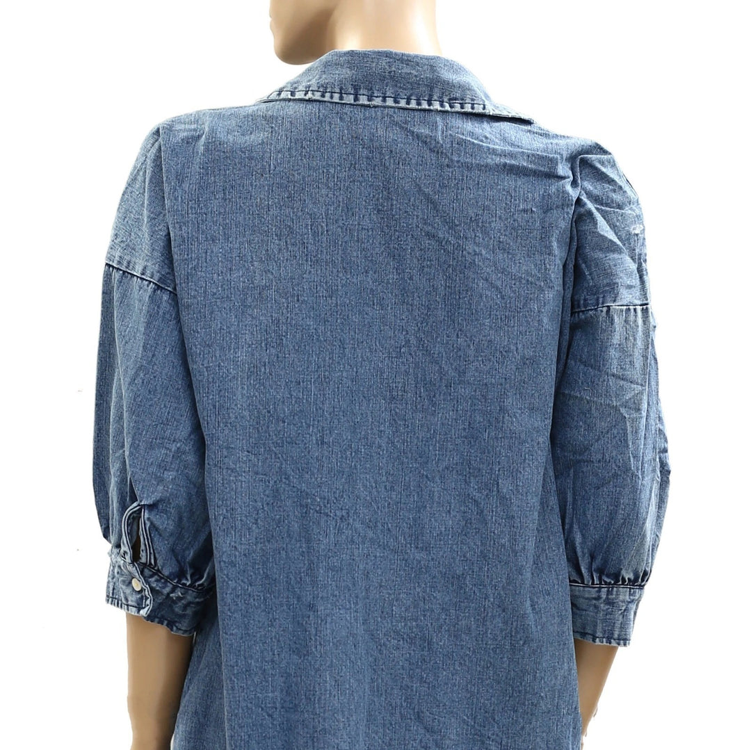 Kerri Rosenthal Gigi Denim Shirt Mini Dress