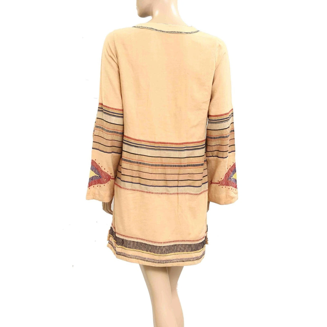 Free People Tribal Embroidered Mini Dress