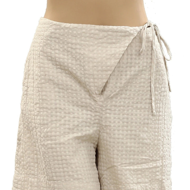 Free People Free-est Pucker Check Wrap Shorts
