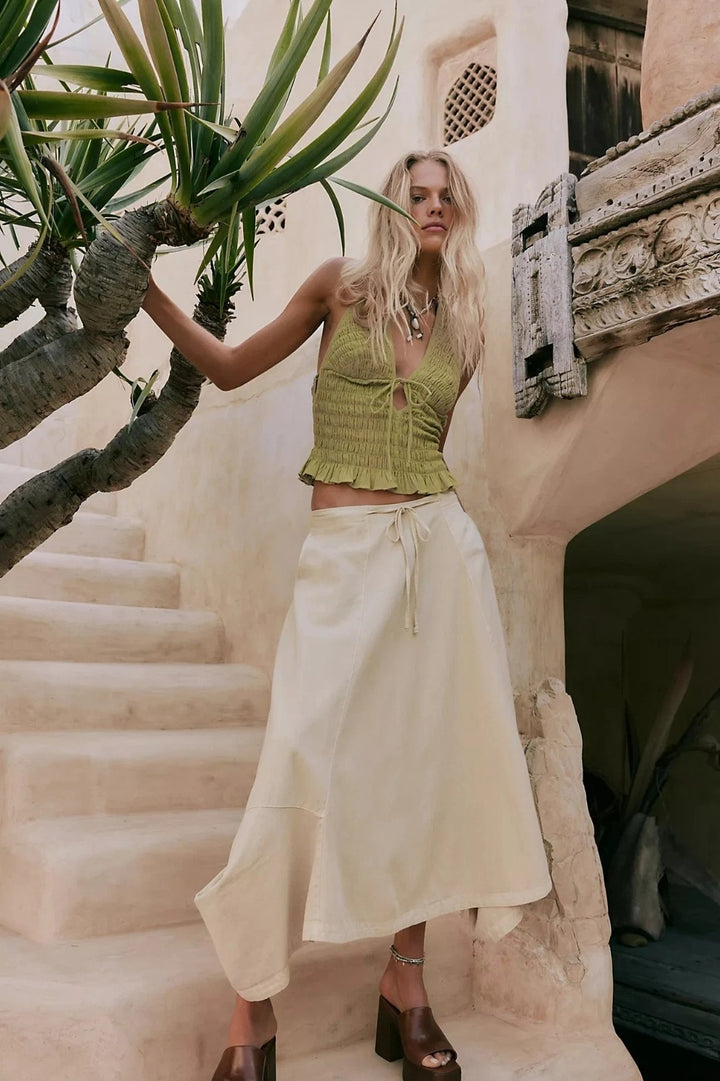 Free People Free Est Pistaccio Midi Skirt