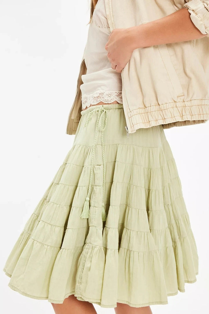 Free People Many Layers Solid Mini Skirt