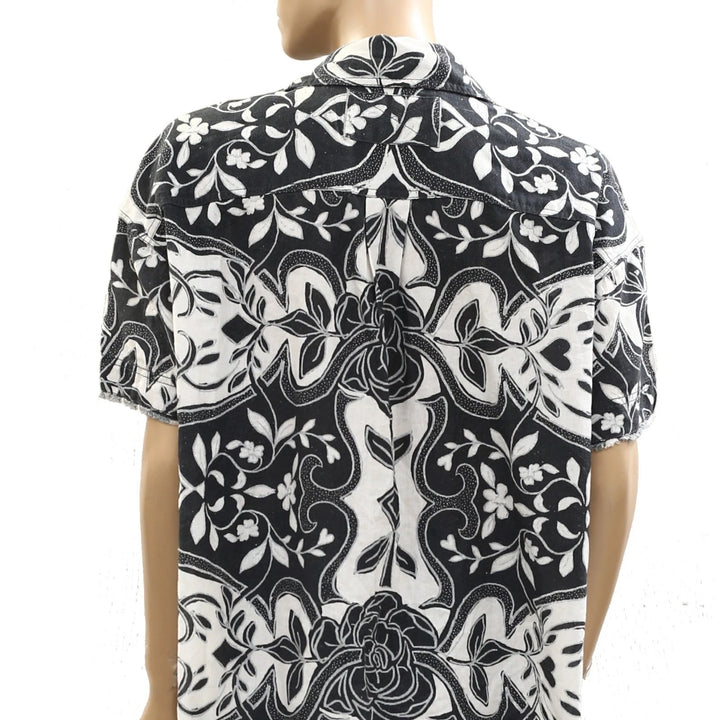 Free People We The Free Floral Printed Buttondown Shirt Top