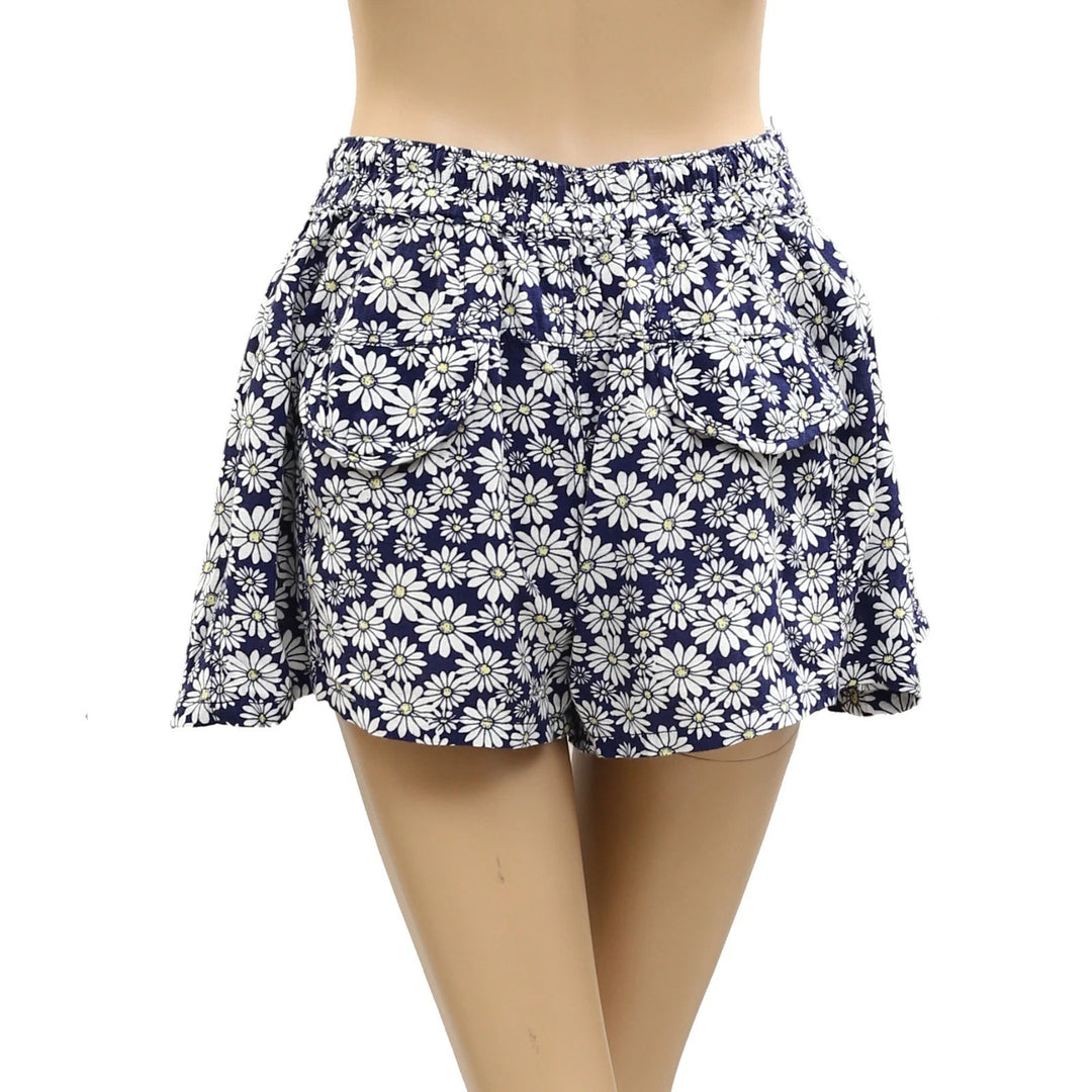 Free People Offbeat Printed Pull-On Mini Shorts