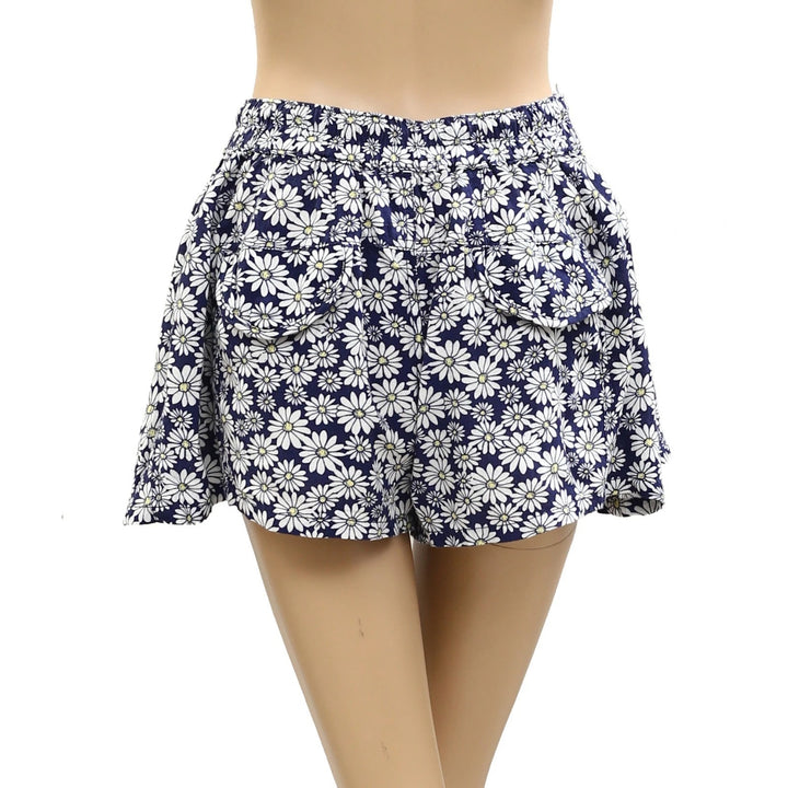 Free People Offbeat Printed Pull-On Mini Shorts