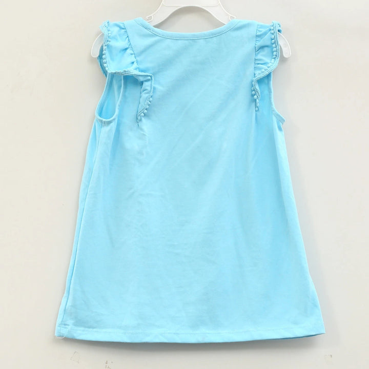 Lilly Pulitzer Kids Girls Ruffle Pom-Pom Sleeve Tank Top