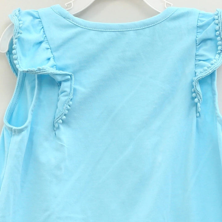 Lilly Pulitzer Kids Girls Ruffle Pom-Pom Sleeve Tank Top
