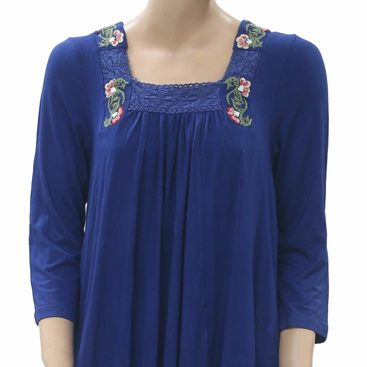 Caite Anthropologie Chelsea Floral Embroidered Tunic Top