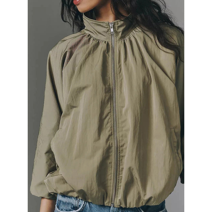 By Anthropologie Funnel-Neck Nylon Jacket Top