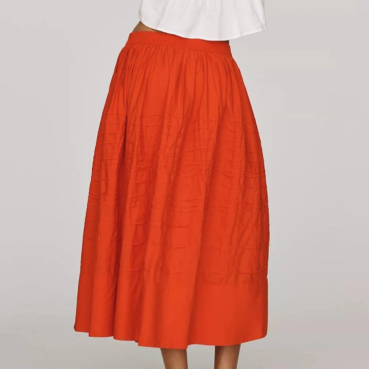 Anthropologie Maeve Cotton Pintuck Women's Midi Skirt