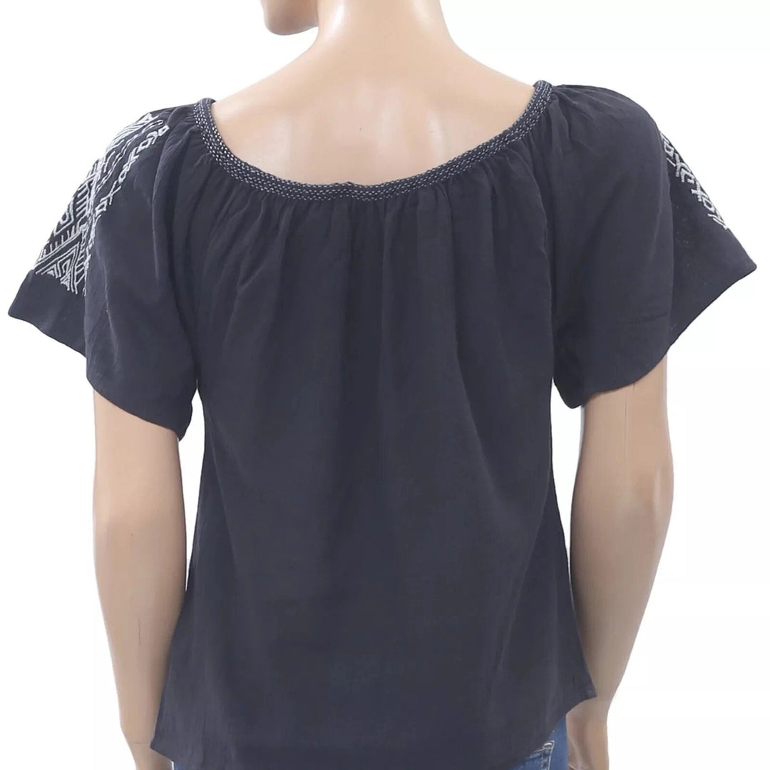 Soeurs Anthropologie Nino Embroidered Blouse Top