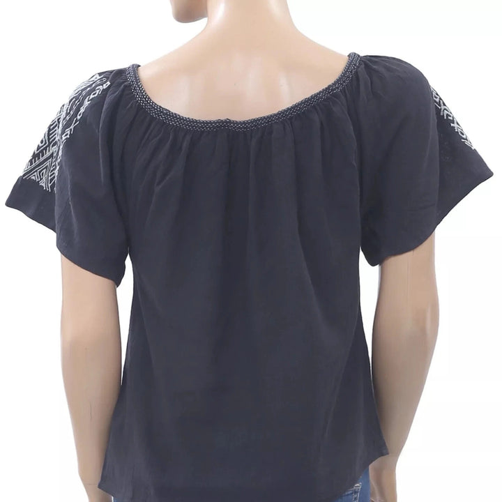 Soeurs Anthropologie Nino Embroidered Blouse Top