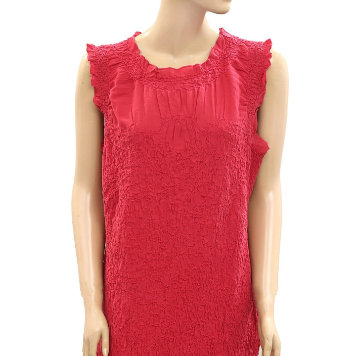 By Anthropologie Ruched Sleeveless Mini Dress