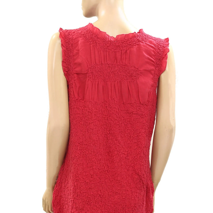By Anthropologie Ruched Sleeveless Mini Dress