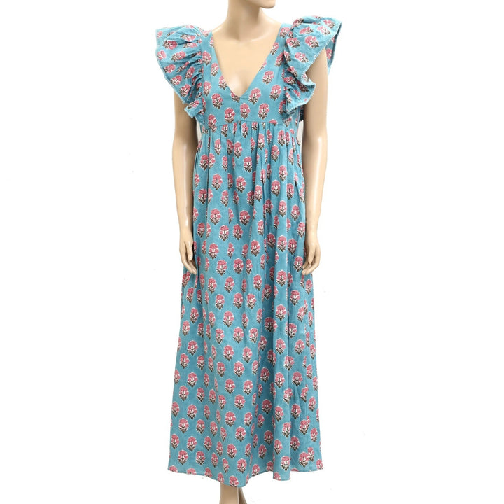 Saylor Anthropologie Flutter Sleeve Women's Maxi Dress