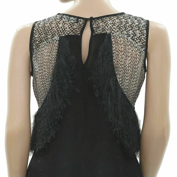 Yoana Baraschi Anthropologie Crochet Fringes Tank Blouse Top