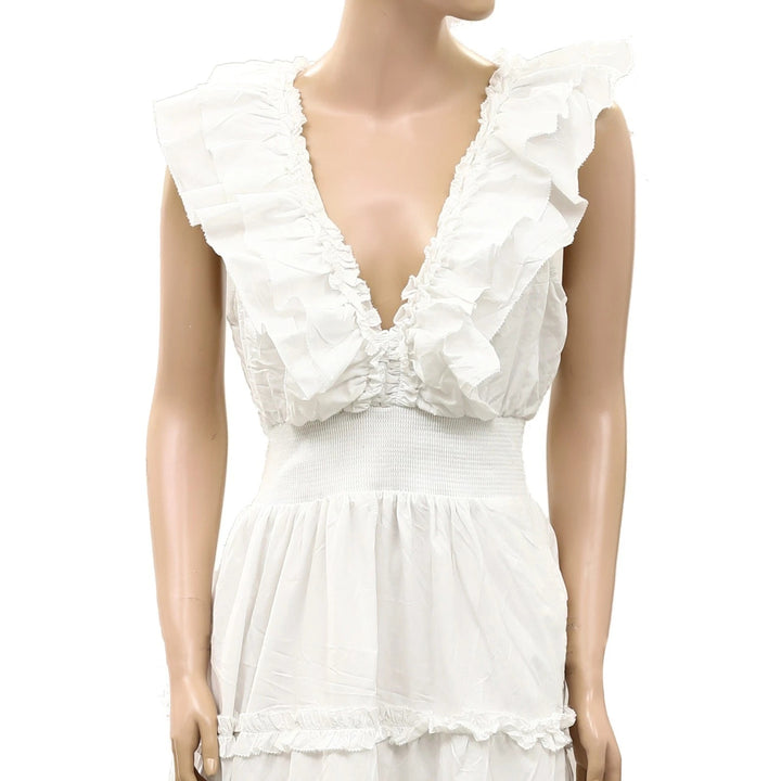 Anthropologie Love the Label Topanga Ruffled V Neck Maxi Dress